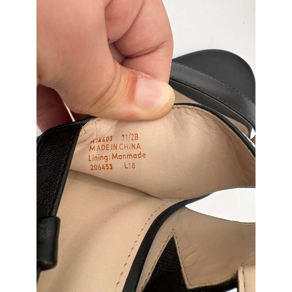 Cole Haan Grand 360 Black Leather Slingback Wedge Sandals W14403 Womens 7.5 B - Picture 6 of 7